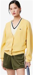 ΓΥΝΑΙΚΕΙΑ ΠΛΕΚΤΗ ΖΑΚΕΤΑ ΜΕ V ΚΑΙ ΚΕΝΤΗΜΕΝΟ ΛΟΓΟΤΥΠΟ REGULAR FIT - AF4143-00 ΚΙΤΡΙΝΟ ΩΧΡΑ LACOSTE