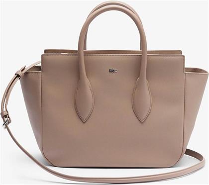 ΓΥΝΑΙΚΕΙΑ ΤΣΑΝΤΑ ΧΕΙΡΟΣ/CROSSBODY ΜΕ ΜΕΤΑΛΛΙΚΟ ΛΟΓΟΤΥΠΟ ''MEDIUM DAILY CITY'' - NF4923DZ ΜΠΕΖ LACOSTE