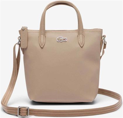 ΓΥΝΑΙΚΕΙΑ ΤΣΑΝΤΑ TOTE ΜΕ ΑΝΑΓΛΥΦΟ ΛΟΓΟΤΥΠΟ ''MINI CONCEPT TOTE L.12.12'' - NF2609PK ΕΚΡΟΥ LACOSTE