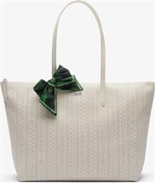 ΓΥΝΑΙΚΕΙΑ ΤΣΑΝΤΑ TOTE ΜΕ ΔΙΑΤΡΗΤΟ ΛΟΓΟΤΥΠΟ ''LARGE CONCEPT PERFORATED TOTE'' - NF5133SJ ΕΚΡΟΥ LACOSTE