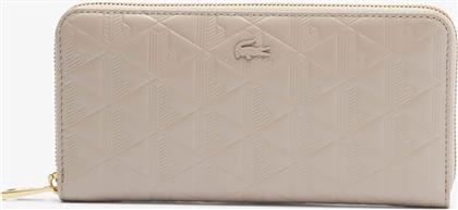 ΓΥΝΑΙΚΕΙΟ ΔΕΡΜΑΤΙΝΟ ΠΟΡΤΟΦΟΛΙ ΜΕ ALL-OVER MONOGRAM ''MAHEKI'' - NF4790MH ΕΚΡΟΥ LACOSTE