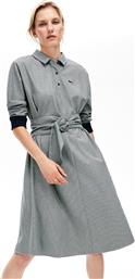 ΓΥΝΑΙΚΕΙΟ ΦΟΡΕΜΑ ''BELTED MID-LENGTH CHECK POLO'' - EF8496 ΜΠΛΕ ΣΚΟΥΡΟ LACOSTE
