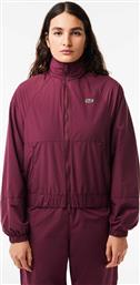 ΓΥΝΑΙΚΕΙΟ JACKET ΜΟΝΟΧΡΩΜΟ ΜΕ ΚΡΥΦΗ ΚΟΥΚΟΥΛΑ ΚΑΙ ΑΝΑΓΛΥΦΗ ΛΕΠΤΟΜΕΡΕΙΑ - BF7658 ΜΠΟΡΝΤΟ LACOSTE
