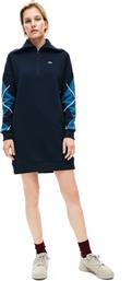 ΓΥΝΑΙΚΕΙΟ MINI JACQUARD ΦΟΡΕΜΑ ΜΕ ΜΑΝΙΚΙΑ ΜΕ ΣΧΕΔΙΟ - EF0841 ΜΠΛΕ ΣΚΟΥΡΟ LACOSTE
