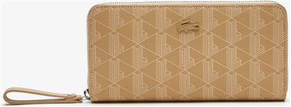ΓΥΝΑΙΚΕΙΟ ΠΟΡΤΟΦΟΛΙ ΜΕ ALL-OVER MONOGRAM PRINT ΚΑΙ ΛΟΥΡΑΚΙ ΚΑΡΠΟΥ - NF3958DG ΜΠΕΖ LACOSTE