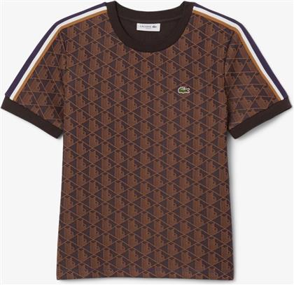 ΓΥΝΑΙΚΕΙΟ T-SHIRT ΜΕ ALL-OVER MONOGRAM ΜΕ ΚΕΝΤΗΜΕΝΟ ΛΟΓΟΤΥΠΟ SLIM FIT - TF3244-00 ΚΑΦΕ LACOSTE