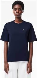 ΓΥΝΑΙΚΕΙΟ T-SHIRT ΜΕ ΚΕΝΤΗΜΕΝΟ ΛΟΓΟΤΥΠΟ RELAXED FIT - TF7215 ΜΠΛΕ ΣΚΟΥΡΟ LACOSTE