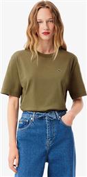 ΓΥΝΑΙΚΕΙΟ T-SHIRT ΜΕ ΚΕΝΤΗΜΕΝΟ ΛΟΓΟΤΥΠΟ RELAXED FIT - TF7215 ΛΑΔΙ LACOSTE