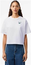 ΓΥΝΑΙΚΕΙΟ T-SHIRT ΜΟΝΟΧΡΩΜΟ ΜΕ LOGO PRINT GENEROUS CUT - TF2523-00 ΛΕΥΚΟ LACOSTE