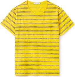 ΓΥΝΑΙΚΕΙΟ T-SHIRT ΜΟΝΟΧΡΩΜΟ ΜΕ ΡΙΓΕΣ - TF3066 ΚΙΤΡΙΝΟ LACOSTE