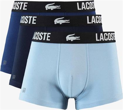 ΣΕΤ ΑΝΔΡΙΚΑ ΕΣΩΡΟΥΧΑ BOXER ΜΟΝΟΧΡΩΜΑ ΜΕ CONTRAST LOGO PRINT (3 ΤΕΜΑΧΙΑ) - 5H1309 ΜΠΛΕ LACOSTE