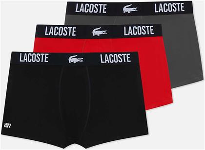 ΣΕΤ ΑΝΔΡΙΚΑ ΕΣΩΡΟΥΧΑ BOXER ΜΟΝΟΧΡΩΜΑ ΜΕ CONTRAST LOGO PRINT (3 ΤΕΜΑΧΙΑ) - 5H1309 ΜΑΥΡΟ LACOSTE