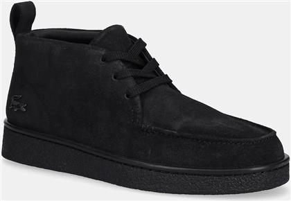ΣΟΥΕΤ ΑΘΛΗΤΙΚΑ ΠΑΠΟΥΤΣΙΑ BASESHOT CHUKKA SNEAKER ΧΡΩΜΑ: ΜΑΥΡΟ, 50SMA0027 LACOSTE