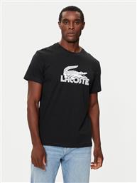 T-SHIRT TH2508 ΜΑΥΡΟ REGULAR FIT LACOSTE από το MODIVO