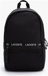 UNISEX BRANDED BAND AND STRAPS NYLON BACKPACK NU3801UH 000 NOIR LACOSTE