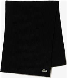 UNISEX ΜΑΛΛΙΝΟ ΚΑΣΚΟΛ RIBBED ΜΕ ΚΕΝΤΗΜΕΝΟ ΛΟΓΟΤΥΠΟ - RE0058 ΜΑΥΡΟ LACOSTE