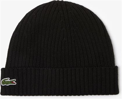 UNISEX ΣΚΟΥΦΑΚΙ RIBBED ΜΕ ΚΕΝΤΗΜΕΝΟ ΛΟΓΟΤΥΠΟ - RB0001 ΜΑΥΡΟ LACOSTE