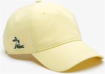 UNISEX ΒΑΜΒΑΚΕΡΟ ΚΑΠΕΛΟ ΜΟΝΟΧΡΩΜΟ ΜΕ ΚΕΝΤΗΜΕΝΟ LOGO ΣΤΟ ΠΛΑΙ - RK3894 ΚΙΤΡΙΝΟ ΑΝΟΙΧΤΟ LACOSTE