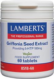 GRIFFONIA SEED EXCTRACT PROVIDING 5-HTP 100MG ΣΥΜΠΛΗΡΩΜΑ ΔΙΑΤΡΟΦΗΣ ΓΙΑ ΤΗ ΒΕΛΤΙΩΣΗ ΤΗΣ ΨΥΧΙΚΗΣ ΥΓΕΙΑΣ ΚΑΤΑ ΤΟΥ ΑΓΧΟΥΣ & ΤΗΣ ΚΟΠΩΣΗΣ 60TABS LAMBERTS