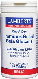 IMMUNE GUARD BETA GLUCANS ΣΥΜΠΛΗΡΩΜΑ ΔΙΑΤΡΟΦΗΣ Β-ΓΛΥΚΑΝΩΝ, ΒΙΤΑΜΙΝΩΝ & ΜΕΤΑΛΛΩΝ ΓΙΑ ΤΗΝ ΕΝΙΣΧΥΣΗ ΤΗΣ ΛΕΙΤΟΥΡΓΙΑΣ ΤΟΥ ΑΝΟΣΟΠΟΙΗΤΙΚΟΥ 60TABS LAMBERTS