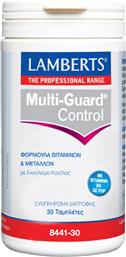 MULTI-GUARD CONTROL ΣΥΜΠΛΗΡΩΜΑ ΔΙΑΤΡΟΦΗΣ ΠΟΛΥΒΙΤΑΜΙΝΩΝ & ΜΕΤΑΛΛΩΝ ΜΕ ΕΚΧΥΛΙΣΜΑ ΚΑΝΕΛΑΣ ΓΙΑ ΤΟΝ ΕΛΕΓΧΟ ΤΩΝ ΜΕΤΑΒΟΛΙΚΩΝ ΡΥΘΜΩΝ ΠΑΡΑΓΩΓΗΣ ΕΝΕΡΓΕΙΑΣ ΜΕΤΑ ΤΑ ΓΕΥΜΑΤΑ & ΡΥΘΜΙΣΗ ΤΩΝ ΕΠΙΠΕΔΩΝ ΓΛΥΚΟΖΗΣ ΣΤΟ ΑΙΜΑ 30TABS LAMBERTS