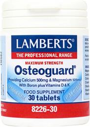 OSTEOGUARD CALCIUM, MAGNESIUM & BORON PLUS VITAMINS D3 & K2 ΣΥΜΠΛΗΡΩΜΑ ΔΙΑΤΡΟΦΗΣ ΜΕ ΑΣΒΕΣΤΙΟ, ΜΑΓΝΗΣΙΟ & ΒΟΡΙΟ ΜΕ ΒΙΤΑΜΙΝΕΣ D3 & K2 ΓΙΑ ΤΗΝ ΕΝΙΣΧΥΣΗ & ΣΥΝΤΗΡΗΣΗ ΤΩΝ ΟΣΤΩΝ ΣΕ ΓΥΝΑΙΚΕΣ ΚΑΤΑ ΤΗΝ ΕΜΜΗΝΟΠΑΥΣΗ 30TABS LAMBERTS