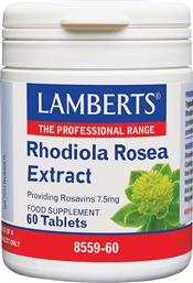 RHODIOLA ROSEA EXTRACT ΣΥΜΠΛΗΡΩΜΑ ΔΙΑΤΡΟΦΗΣ ΜΕ ΕΚΧΥΛΙΣΜΑ ΡΙΖΑΣ ΡΟΝΤΙΟΛΑΣ ΓΙΑ ΤΗΝ ΑΝΤΙΜΕΤΩΠΙΣΗ ΤΟΥ ΣΤΡΕΣ ΤΗΣ ΚΟΠΩΣΗΣ & ΤΟΥ ΑΙΣΘΗΜΑΤΟΣ ΑΔΥΝΑΜΙΑΣ ΜΕ ΗΠΙΕΣ ΑΝΤΙΚΑΤΑΘΛΙΠΤΙΚΕΣ ΙΔΙΟΤΗΤΕΣ 60TABS LAMBERTS από το PHARM24