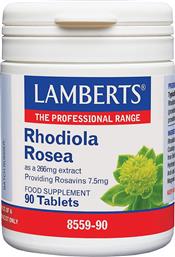 RHODIOLA ROSEA EXTRACT ΣΥΜΠΛΗΡΩΜΑ ΔΙΑΤΡΟΦΗΣ ΜΕ ΕΚΧΥΛΙΣΜΑ ΡΙΖΑΣ ΡΟΝΤΙΟΛΑΣ ΓΙΑ ΤΗΝ ΑΝΤΙΜΕΤΩΠΙΣΗ ΤΟΥ ΣΤΡΕΣ ΤΗΣ ΚΟΠΩΣΗΣ & ΤΟΥ ΑΙΣΘΗΜΑΤΟΣ ΑΔΥΝΑΜΙΑΣ ΜΕ ΗΠΙΕΣ ΑΝΤΙΚΑΤΑΘΛΙΠΤΙΚΕΣ ΙΔΙΟΤΗΤΕΣ 90TABS LAMBERTS