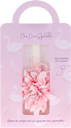 ΛΑΜΠΑΔΑ ΤΡΙΑΝΤΑΦΥΛΛΟ ΡΟΖ 16CM (ML25003) LIVE LOVE SPARKLE