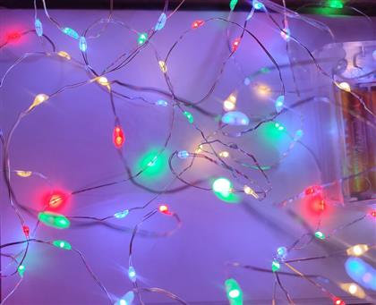 ΛΑΜΠΑΚΙΑ 40 LED 2M ΠΟΛΥΧΡΩΜΟ ΜΠΑΤΑΡΙΑΣ (COPPER-40M)