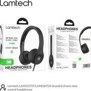 EXTRA BASS STEREO HEADPHONES WITH MIC BLACK LAM020724 LAMTECH