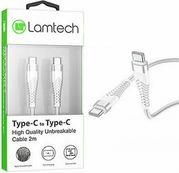 HQ UNBREAKABLE CABLE TYPE-C TO TYPE-C WHITE 2M LAM023633 LAMTECH από το e-SHOP