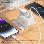 MULTIFUNCTIONAL SURGE PROTECTOR WALL SOCKET 1XSCHUKO 2XUSB 1XTYPE-C PD20W LAM114482 LAMTECH