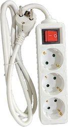 POWER STRIP WITH SWITCH 3 OUTLETS WHITE 1.5M LAM023688 LAMTECH από το e-SHOP