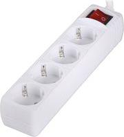 POWER STRIP WITH SWITCH 4 OUTLETS WHITE 1.5M LAM023718 LAMTECH