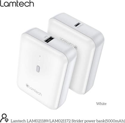 POWERBANK 5000MAH WHITE LAMTECH