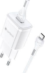 QUICK CHARGER USB3.0 18W WITH MICRO USB CABLE 1M WHITE LAM021974 LAMTECH