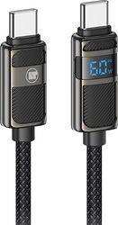 TYPE-C TO TYPE-C 3A HIGH POWER DISPLAY CHARGE & DATA CABLE 60W 1.2M BLACK LAM980688 LAMTECH