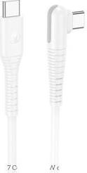 TYPE-C TO TYPE-C 60W ANGLED DATA & CHARGE CABLE 1M WHITE LAM114307 LAMTECH από το e-SHOP