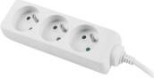 3 SOCKETS FRENCH QUALITY-GRADE COPPER CABLE POWER STRIP 3M WHITE LANBERG