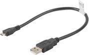 CABLE USB 2.0 MICRO AM-MBM5P BLACK 0.3M LANBERG
