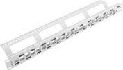 PATCH PANEL BLANK 24 PORT STAGGERED 1U WITH ORGANIZER FOR KEYSTONE MODULES GREY LANBERG