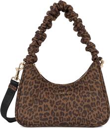 LANCASTER ΓΥΝΑΙΚΕΙΑ ΔΕΡΜΑΤΙΝΗ ΤΣΑΝΤΑ CROSSBODY ΜΕ ANIMAL PRINT ''CHOUCHOU'' - 518-045 ΚΑΦΕ LANCASTER BAGS