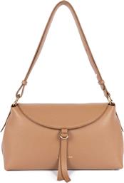 LANCASTER ΓΥΝΑΙΚΕΙΑ ΔΕΡΜΑΤΙΝΗ ΤΣΑΝΤΑ CROSSBODY ΜΕ ΛΟΓΟΤΥΠΟ ''DUNE GAIA'' - 529-104 ΚΑΜΗΛΟ LANCASTER BAGS