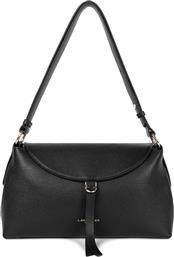 LANCASTER ΓΥΝΑΙΚΕΙΑ ΔΕΡΜΑΤΙΝΗ ΤΣΑΝΤΑ CROSSBODY ΜΕ ΛΟΓΟΤΥΠΟ ''DUNE GAIA'' - 529-104 ΜΑΥΡΟ LANCASTER BAGS