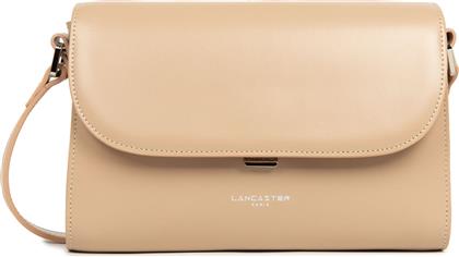 LANCASTER ΓΥΝΑΙΚΕΙΑ ΔΕΡΜΑΤΙΝΗ ΤΣΑΝΤΑ CROSSBODY ''SUAVE EVEN MEDIUM'' - 433-44 ΜΠΕΖ LANCASTER BAGS