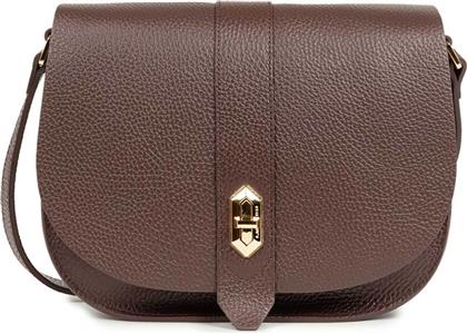 LANCASTER ΓΥΝΑΙΚΕΙΑ ΔΕΡΜΑΤΙΝΗ ΤΣΑΝΤΑ CROSSBODY ''TOP DOUBLE'' - 470-61 ΚΑΦΕ LANCASTER BAGS