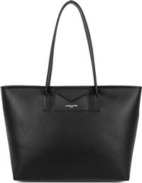 LANCASTER ΓΥΝΑΙΚΕΙΑ ΔΕΡΜΑΤΙΝΗ ΤΣΑΝΤΑ TOTE ΜΕ ΛΟΓΟΤΥΠΟ ''MAYA DOUBLE'' - 517-103 ΜΑΥΡΟ LANCASTER BAGS