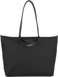 LANCASTER ΓΥΝΑΙΚΕΙΑ ΔΕΡΜΑΤΙΝΗ ΤΣΑΝΤΑ TOTE ΜΕ ΛΟΓΟΤΥΠΟ ''STORM'' - 516-72 ΜΑΥΡΟ LANCASTER BAGS