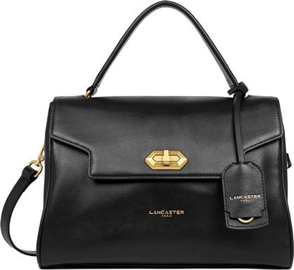 LANCASTER ΓΥΝΑΙΚΕΙΑ ΤΣΑΝΤΑ ΧΕΙΡΟΣ ΜΕ ΜΕΤΑΛΛΙΚΟ ΛΟΓΟΤΥΠΟ ''DONNA GRACE'' - 531-071 ΜΑΥΡΟ LANCASTER BAGS